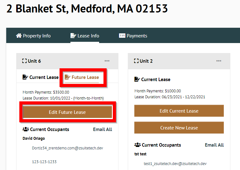 How do I view and edit a future lease? (Landlord) – ZRent Support Desk
